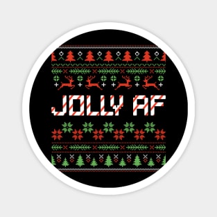 Funny Christmas Jolly AF ugly christmas sweater Magnet